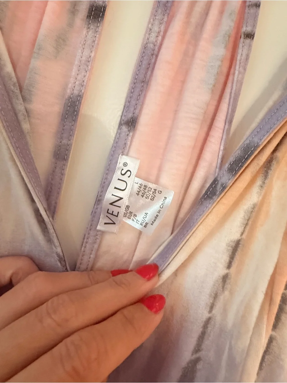 VENUS Pink Lavender Tie-Dye Maxi Dress with Side Slits Size Large - Picture 3 of 3